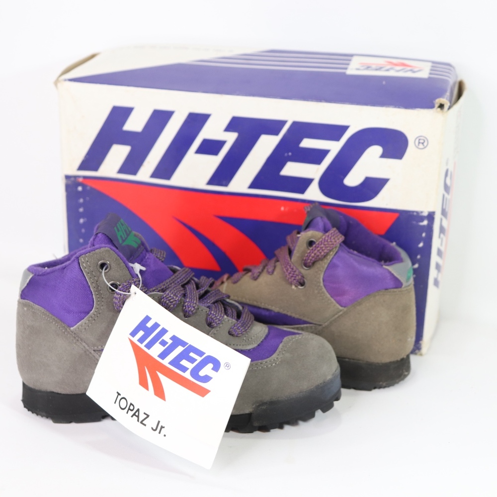 Vtg New Hi Tec Youth Topaz Hiking Boots Cool Grey